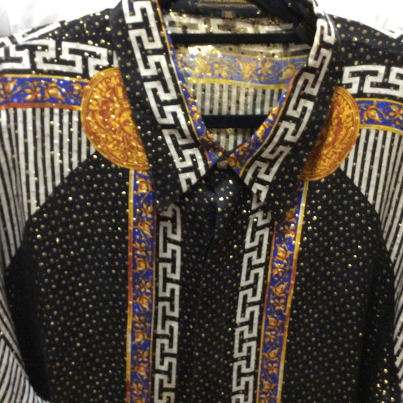 SOLD FAST!! Ceta Italian Greek Medusa Silk Shirt - Picture 2 of 8